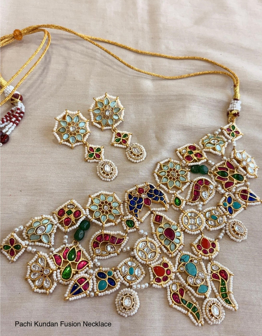 Handmade Pachi Kundan Bridal Necklace Set | Traditional Indian Jewelry