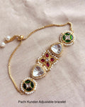 Handmade Pachi Kundan Adjustable Bracelet for Women