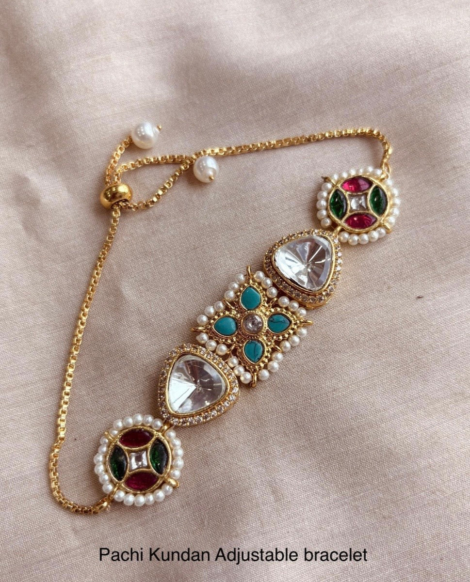 Handcrafted Pachi Kundan Ethnic Bracelet