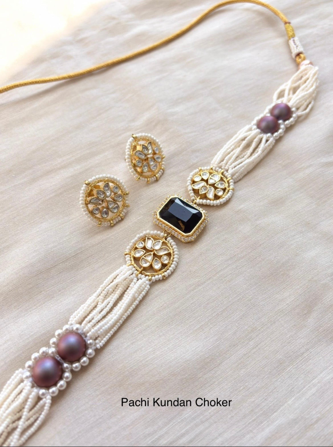 Pachi Kundan Choker Necklace Set | Bridal Jewelry USA | Reet Tradition