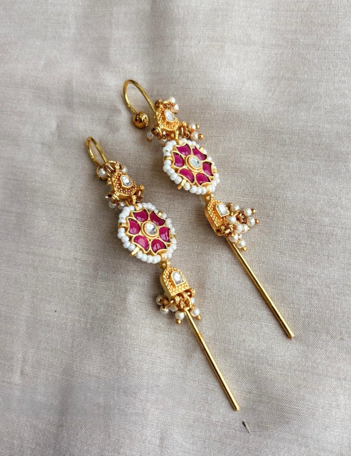 Handmade Pachi Kundan Ear Cuffs for Women
