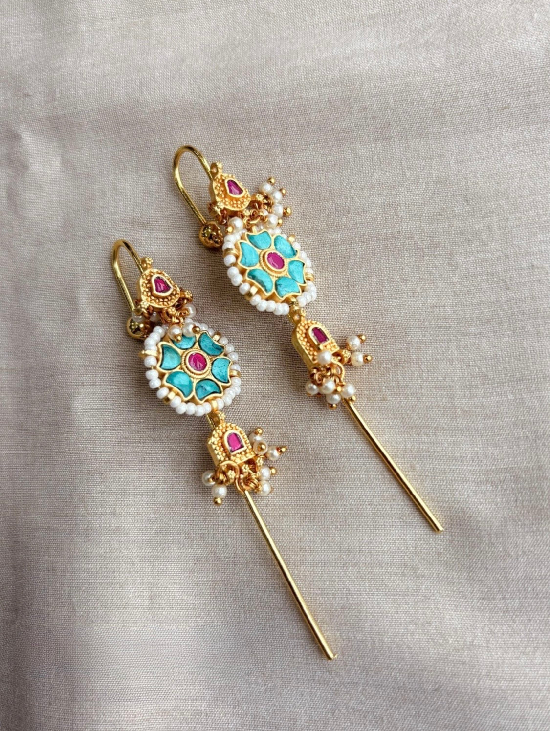 Handmade Pachi Kundan Ear Cuffs for Women