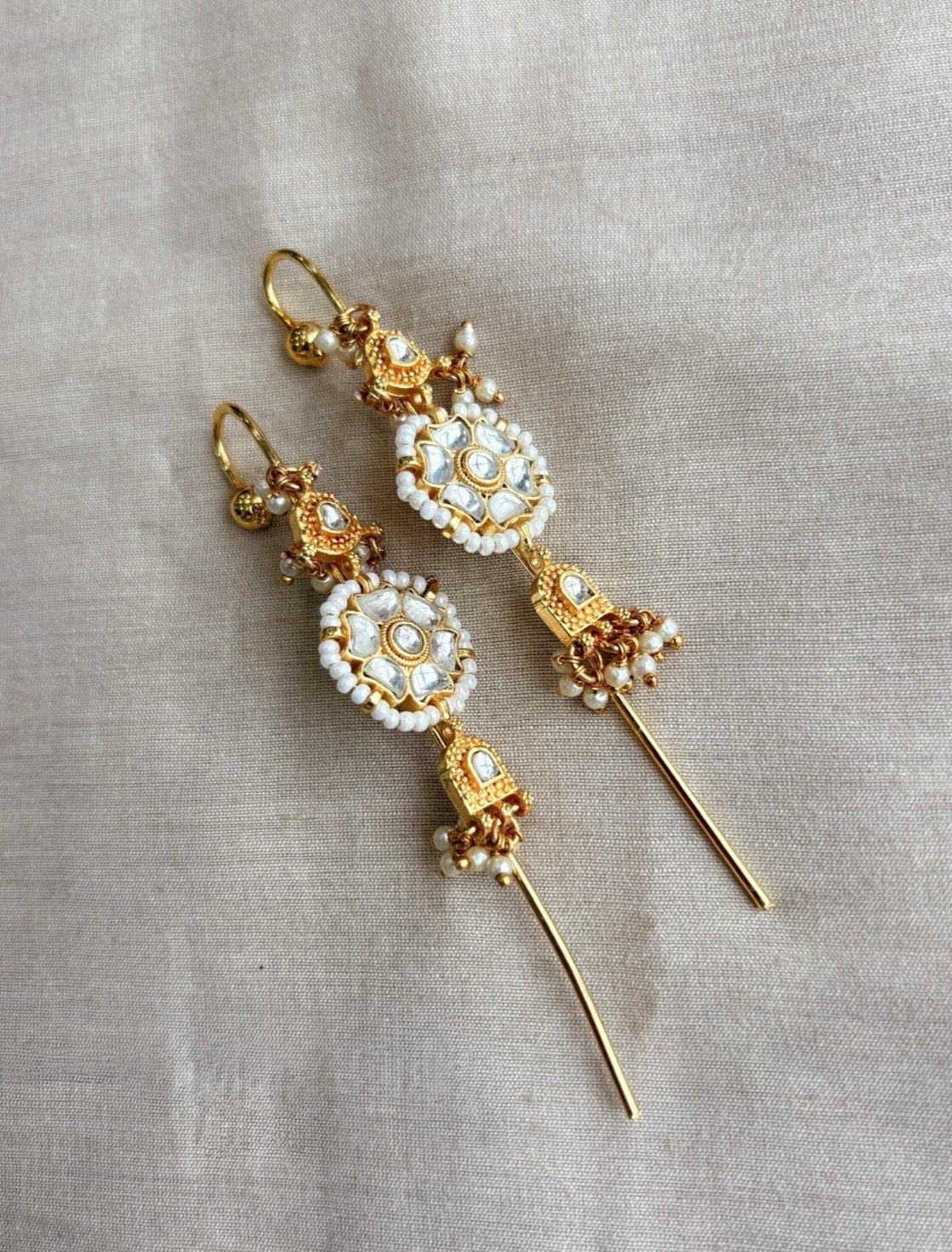 Handmade Pachi Kundan Ear Cuffs for Women