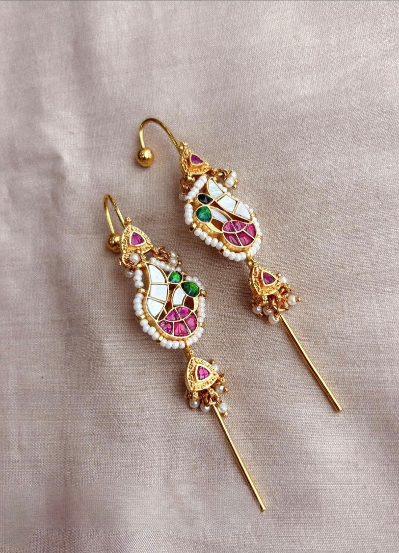 Handmade Pachi Kundan Ear Cuffs for Women