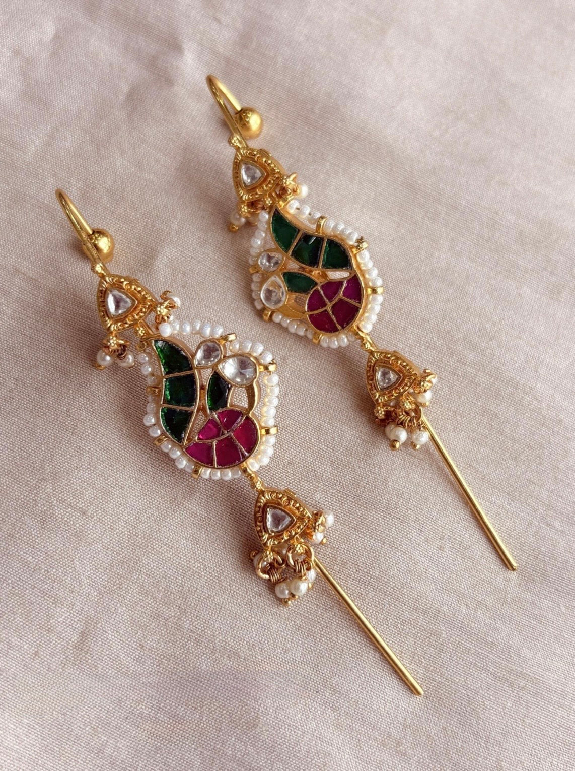 Handmade Pachi Kundan Ear Cuffs for Women