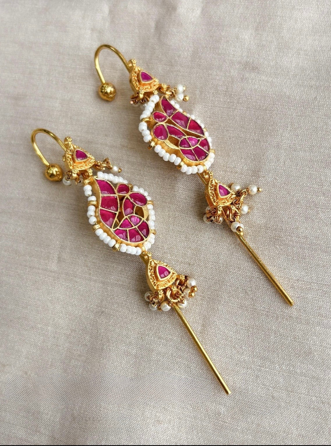 Handmade Pachi Kundan Ear Cuffs for Women