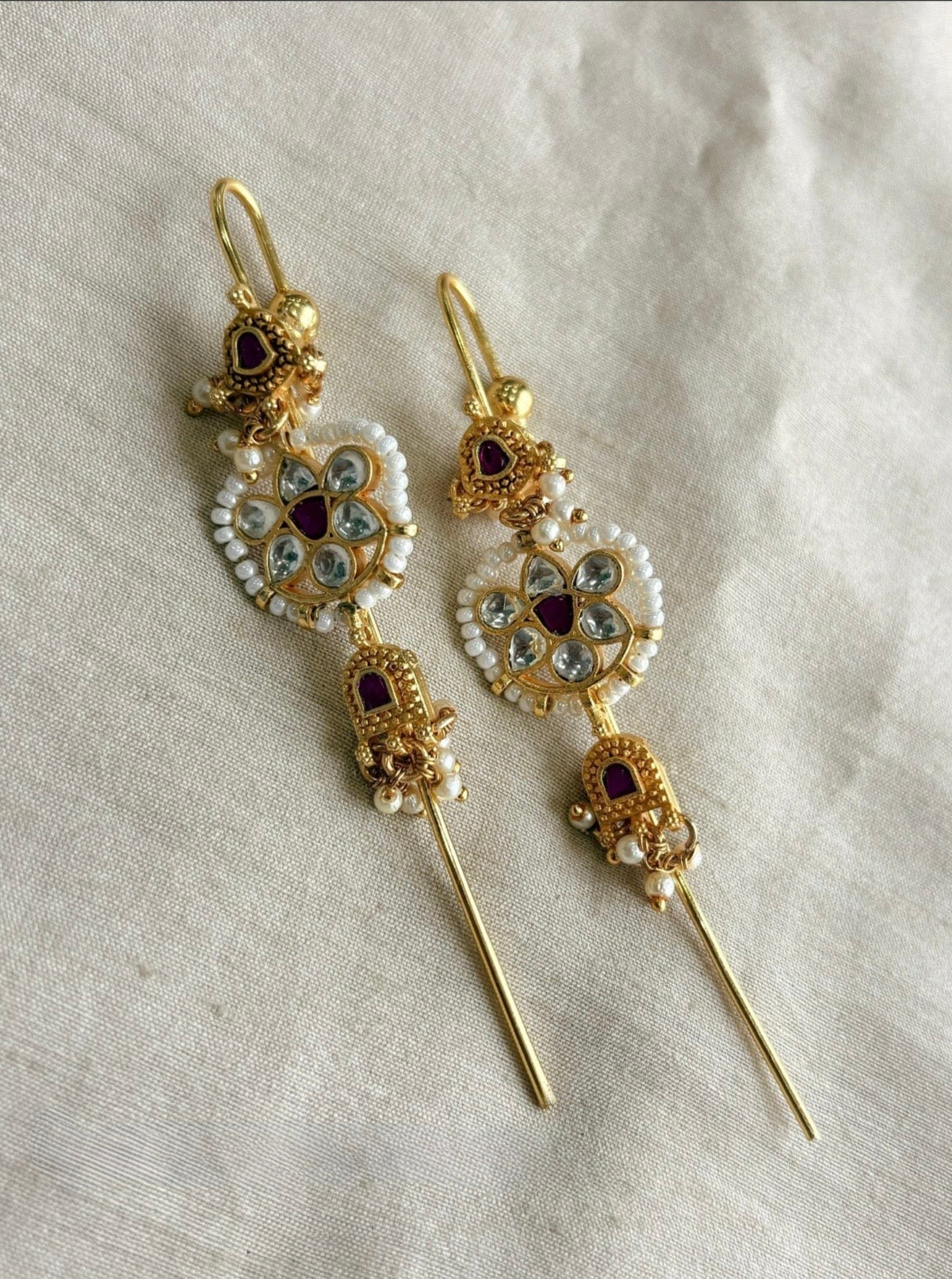 Handmade Pachi Kundan Ear Cuffs for Women