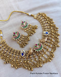 Handcrafted Pachi Kundan Fusion Necklace Set – Contemporary Indian Jewelry USA | Reet Tradition