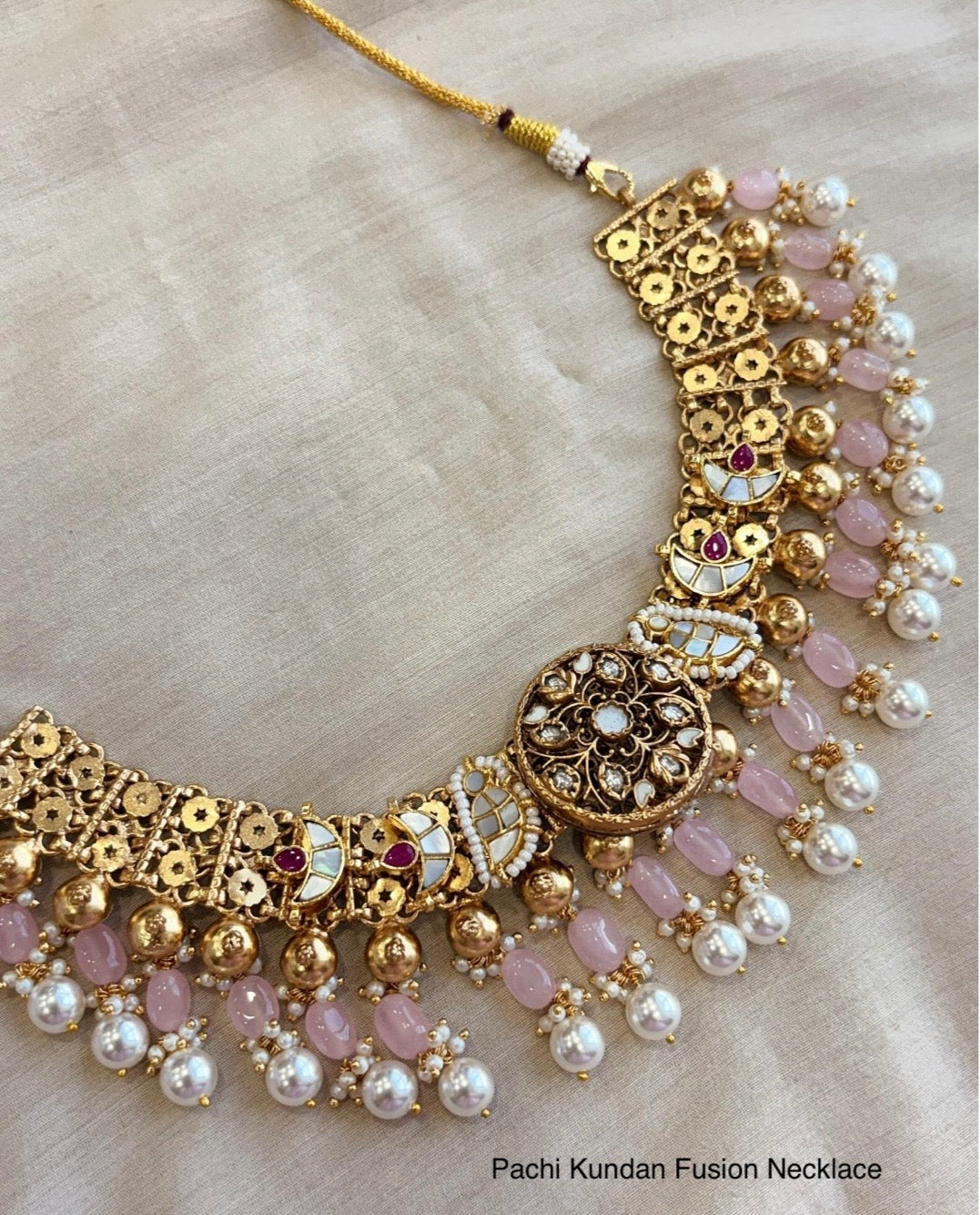 Pachi Kundan Fusion Necklace | Modern Indian Jewelry USA | Reet Tradition