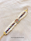 Handcrafted Pachi Kundan Adjustable Bracelet – Traditional Indian Jewelry USA | Reet Tradition