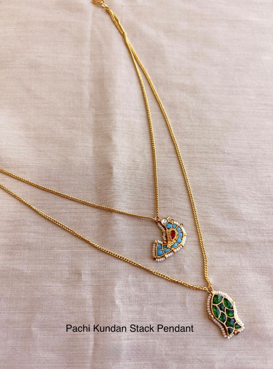 Handcrafted Pachi Kundan Chain Pendant Necklace – Traditional Indian Jewelry USA | Reet Tradition