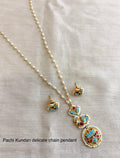 Handcrafted Pachi Kundan Chain Pendant Necklace – Traditional Indian Jewelry USA | Reet Tradition