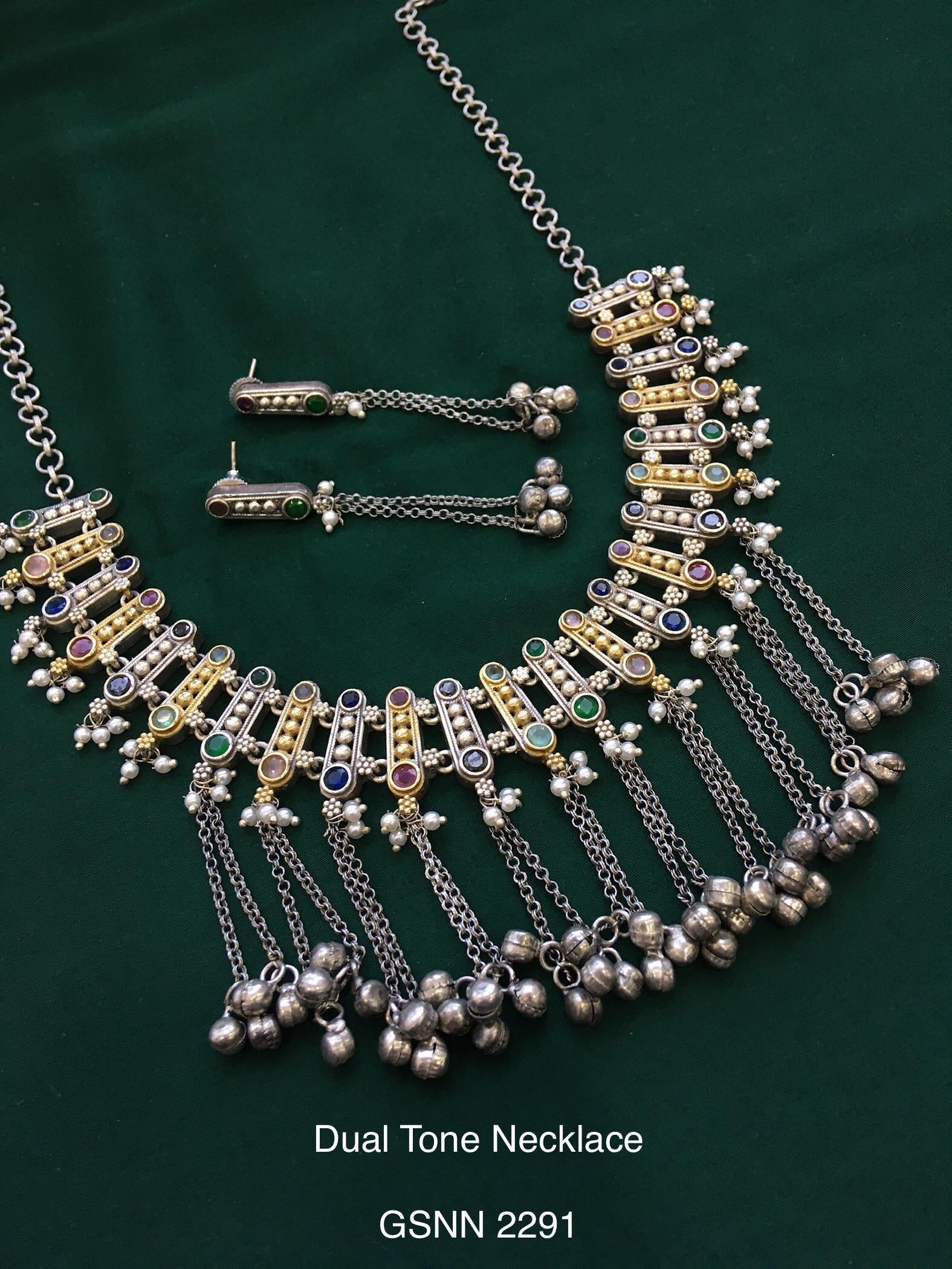 Vintage German Silver Boho Statement Necklace 22
