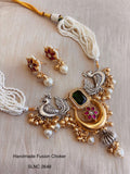 Vintage German Silver Boho Statement Necklace 44