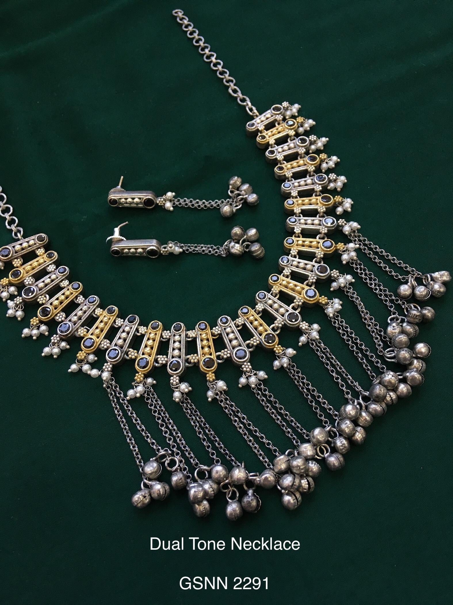 Vintage German Silver Boho Statement Necklace 24