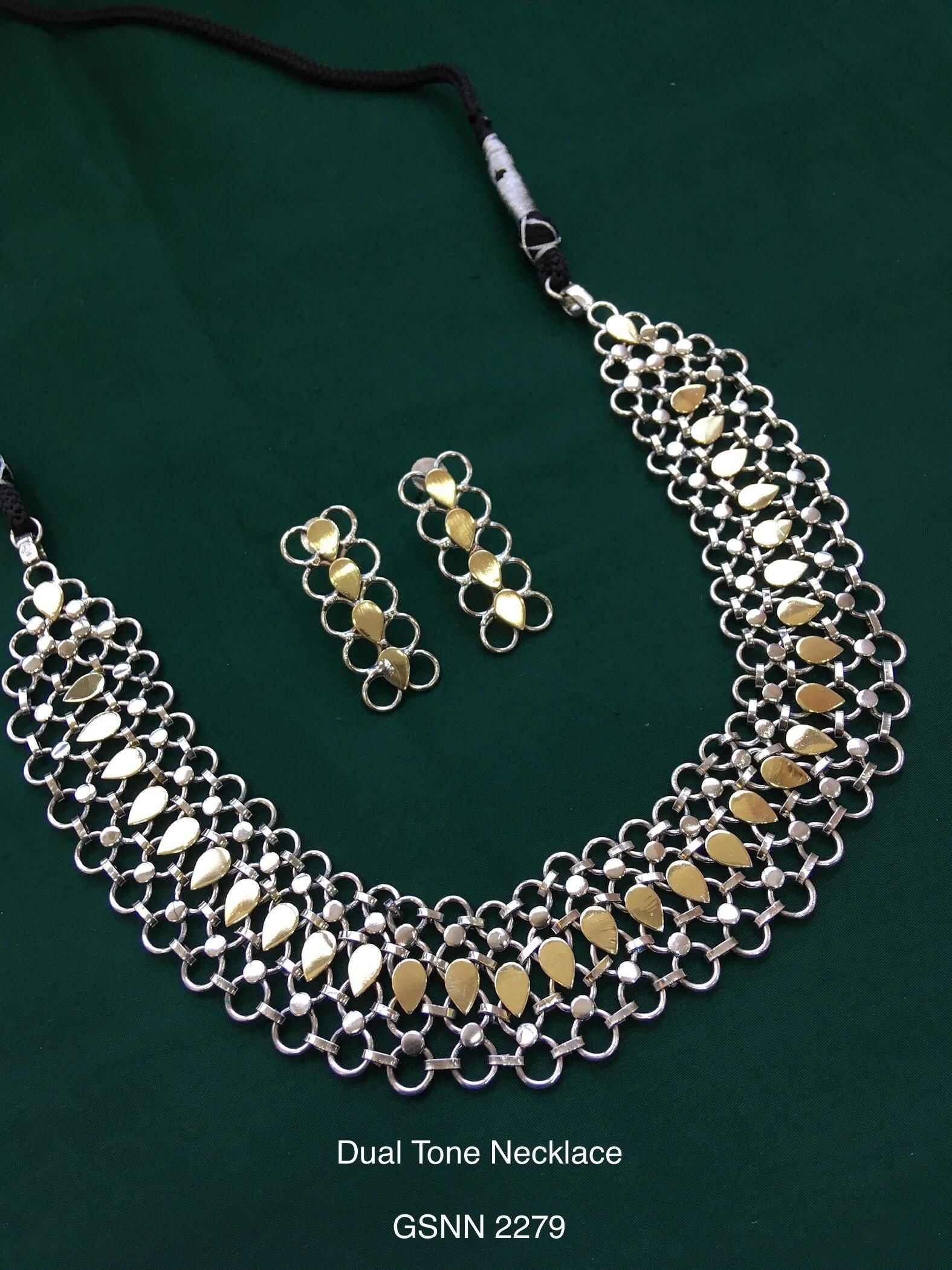 Vintage German Silver Boho Statement Necklace 40