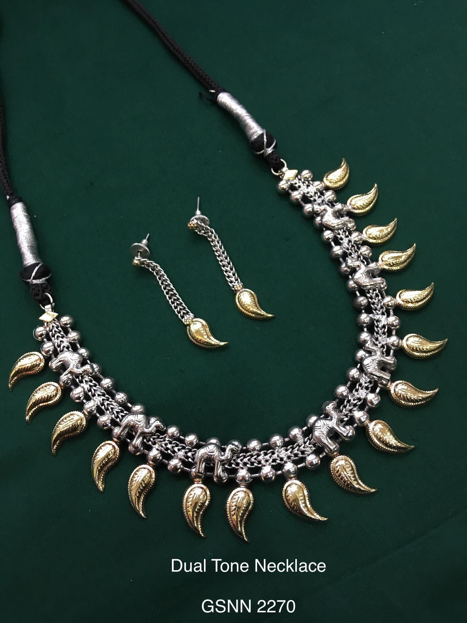 Vintage German Silver Boho Statement Necklace 34