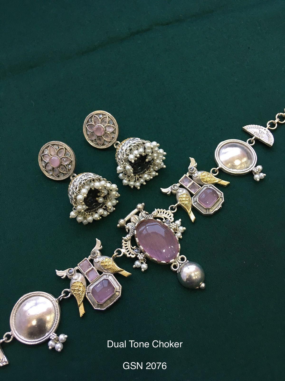 Vintage German Silver Boho Statement Necklace 48