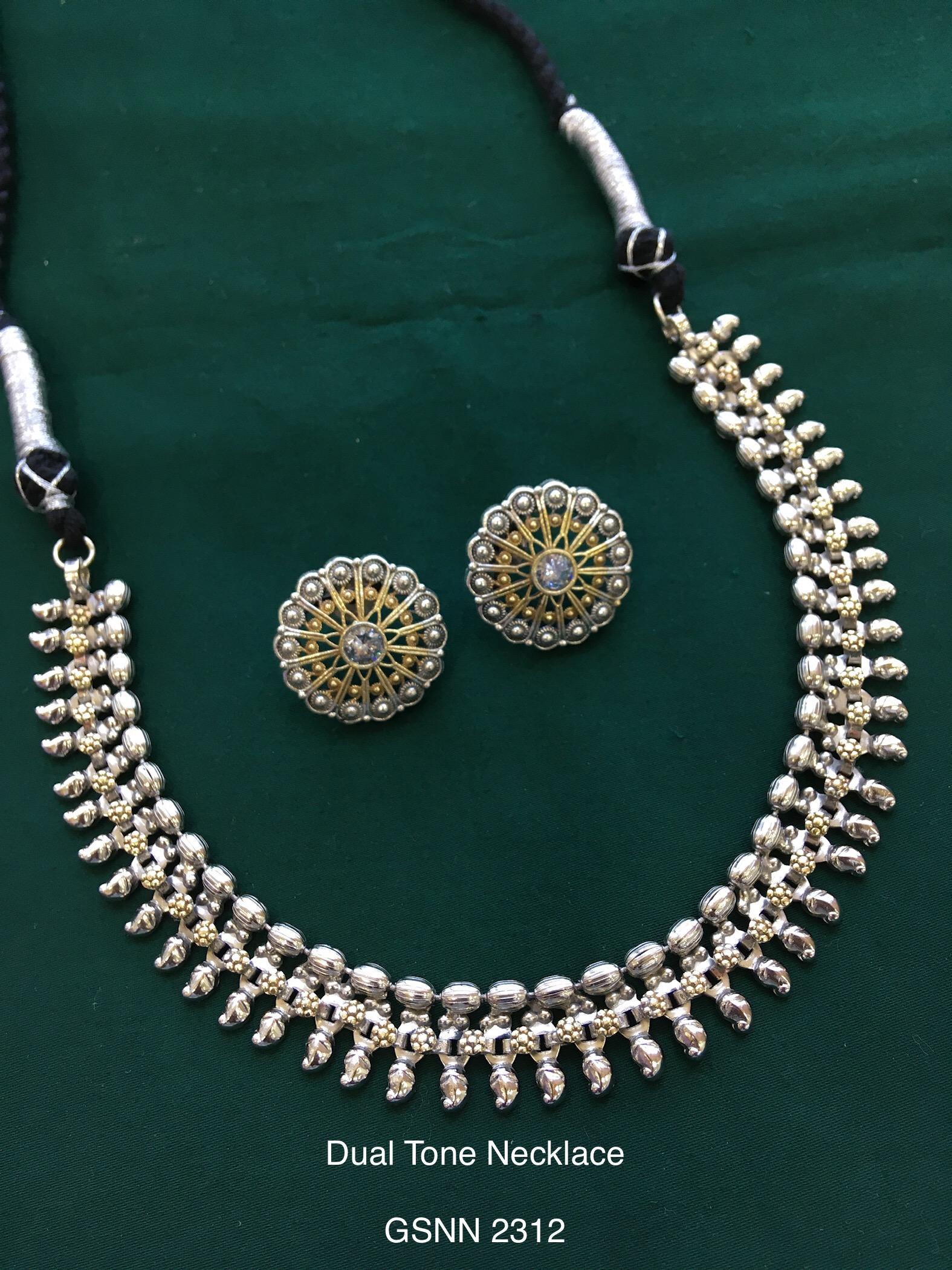 Vintage German Silver Boho Statement Necklace 39