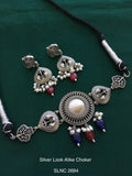 Vintage German Silver Boho Statement Necklace 23