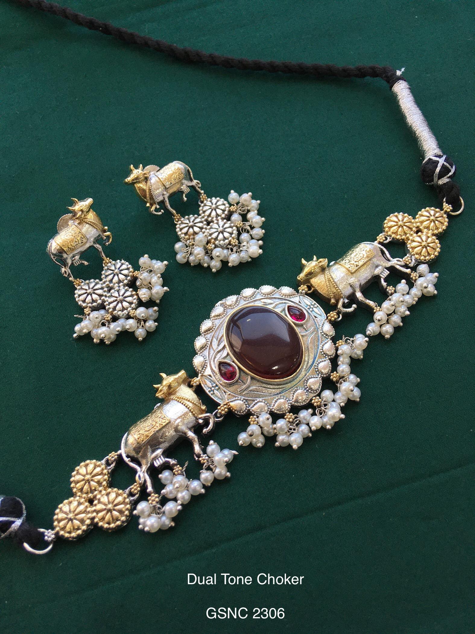 Vintage German Silver Boho Statement Necklace 13