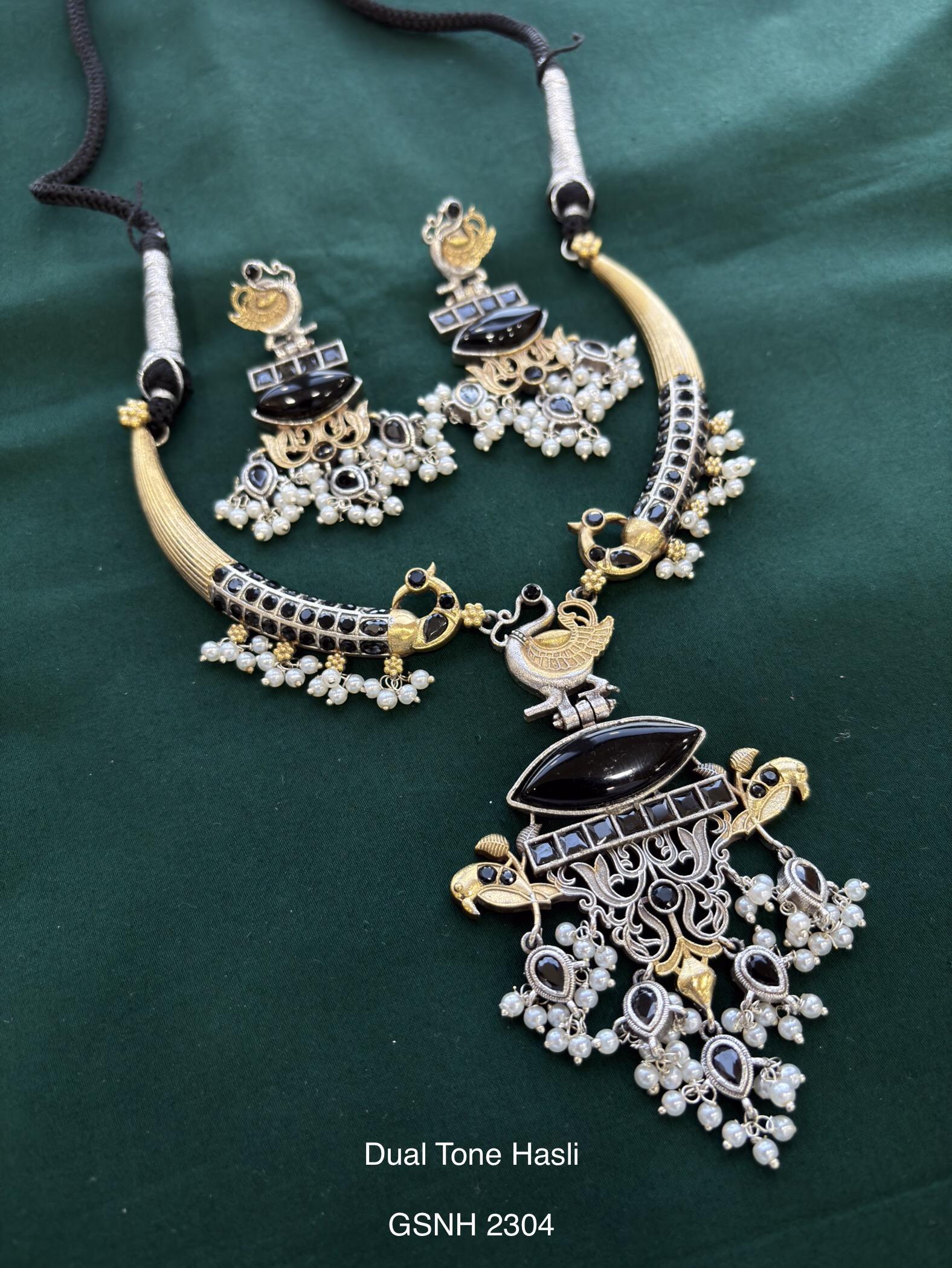 Vintage German Silver Boho Statement Necklace 43