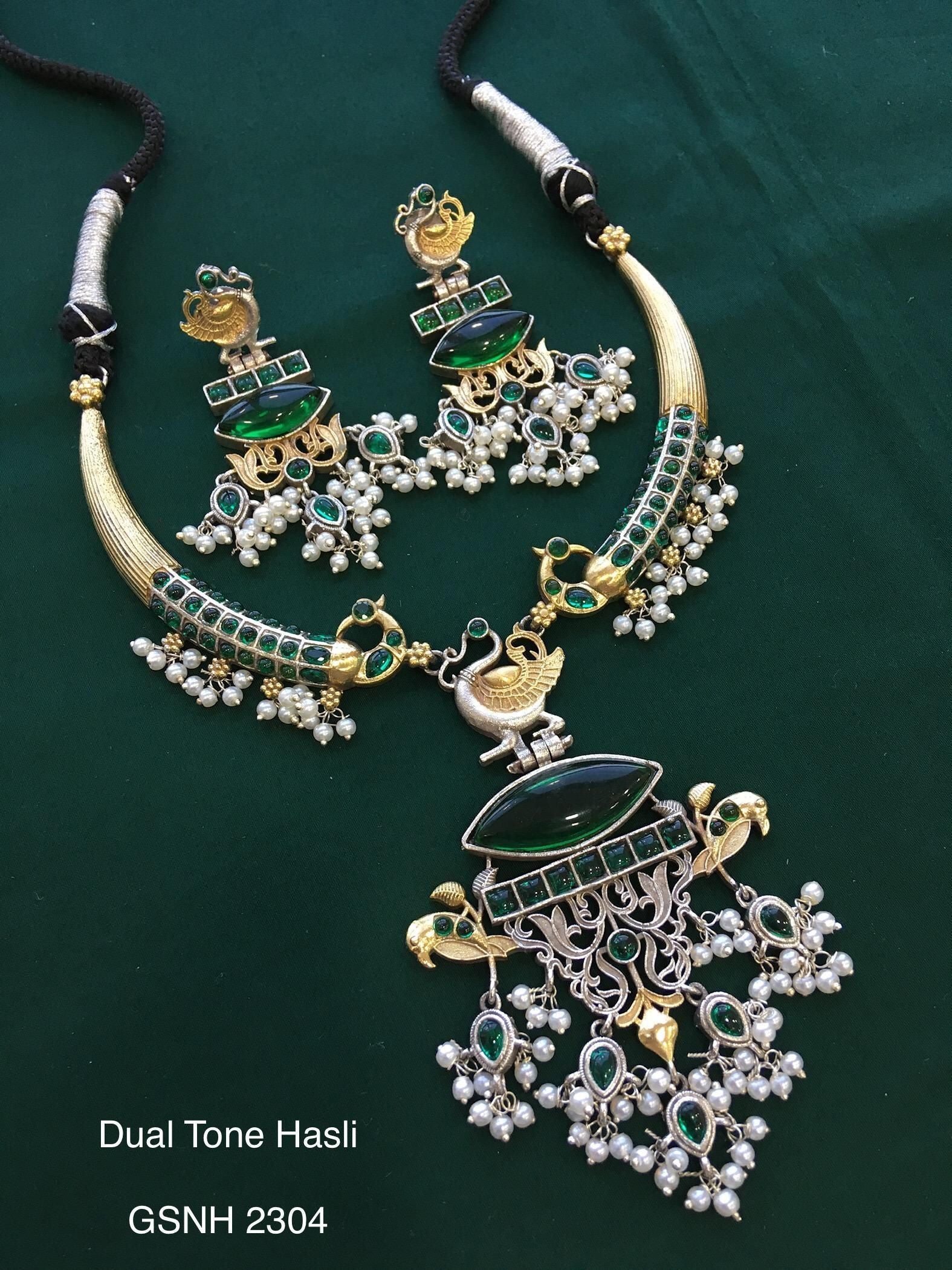 Vintage German Silver Boho Statement Necklace 25