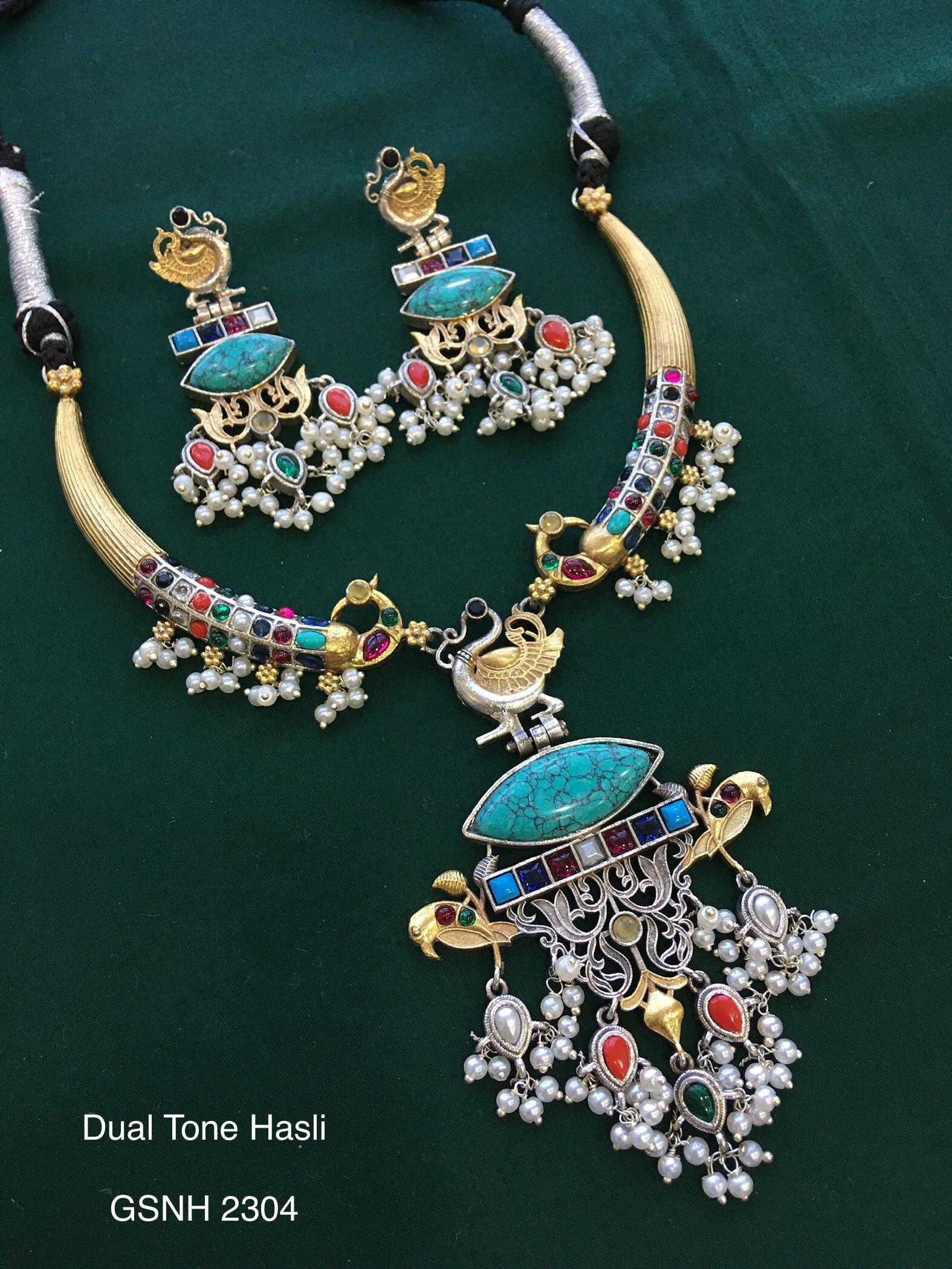 Vintage German Silver Boho Statement Necklace 19