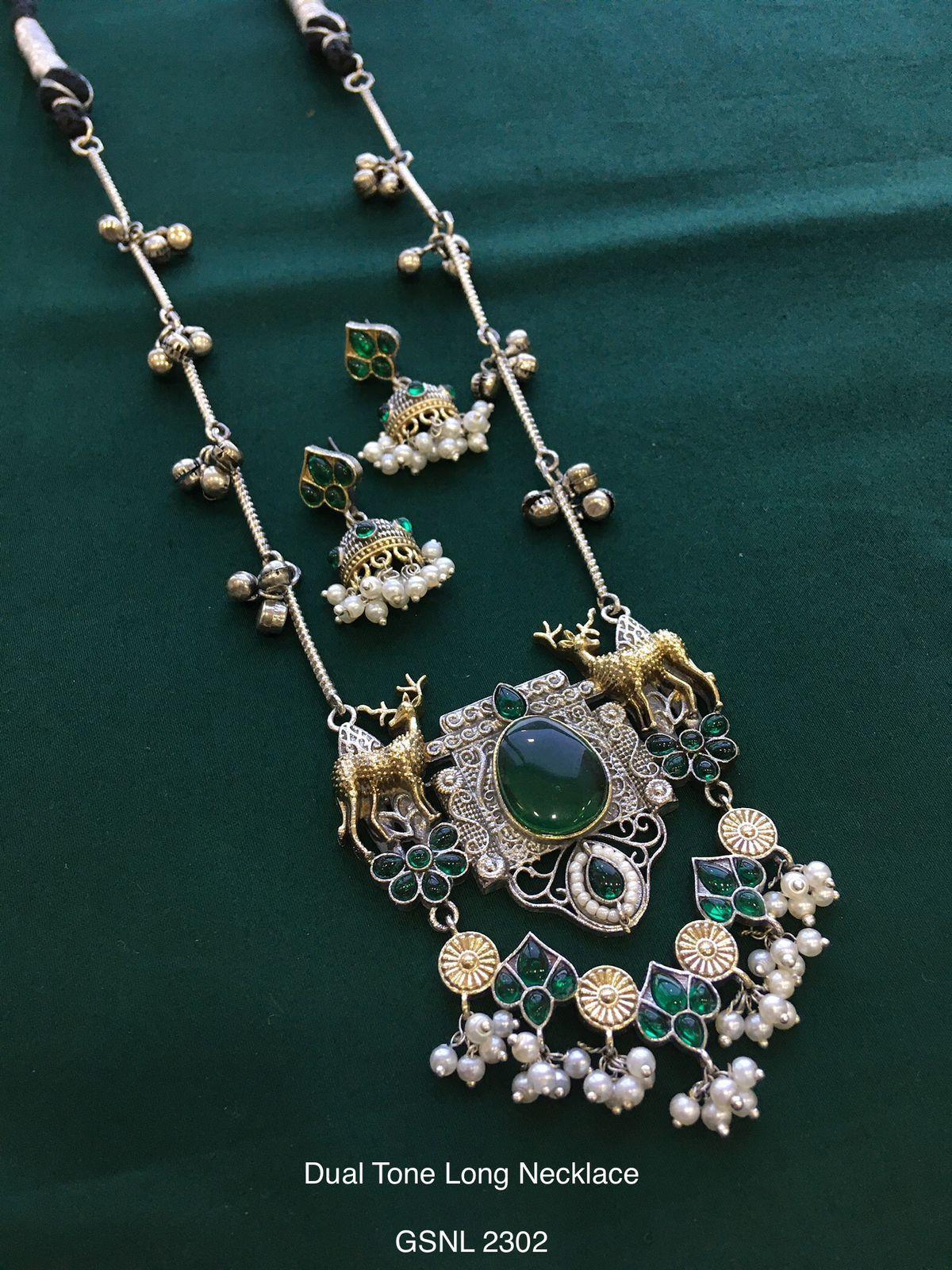 Vintage German Silver Boho Statement Necklace 47