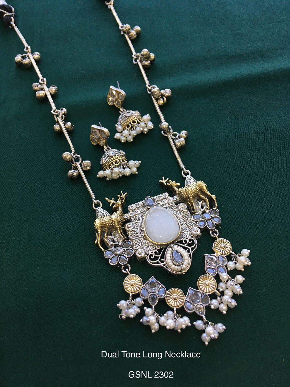 Vintage German Silver Boho Statement Necklace 46